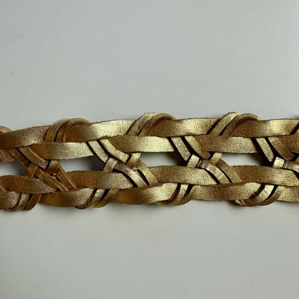 Hollister Women's XS/S Small Gold Woven Leather 1.75